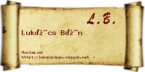 Lukács Bán névjegykártya