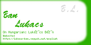 ban lukacs business card